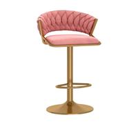 Set di Sgabello da Bar in Velluto con Schiena e poggiapiedi, sgabelli per l'isola della Cucina, Altezza Regolabile cm, Nero (Rosa 1 Pezzi)