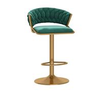 Set di Sgabello da Bar in Velluto con Schiena e poggiapiedi, sgabelli per l'isola della Cucina, Altezza Regolabile cm, Nero (Verde 1 Pezzi)