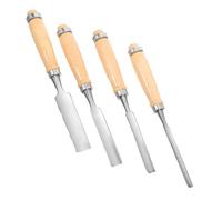 Set di Sgorbie da Intaglio Legno 4 Pezzi 6 12 18 24mm | Acciaio al Carbonio, Testa Semicircolare, Finitura Uniforme, per Modellismo e Arte su Legno, Khaki