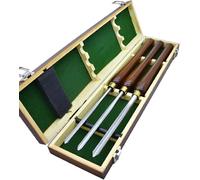 Set di Sgorbie per Ciotole per Tornitura del Legno, 3 Pezzi 22ih Tornio per Legno, 1/4 di Flauto, 3/8 D 5/8 con Lame in Acciaio Ad Alta velocità, Ghiere in Ottone Hdles di Faggio