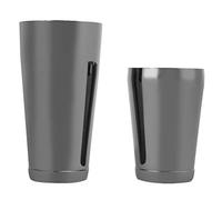 Set di shaker da cocktail in acciaio inossidabile Boston, strumento da bar professionale con design a prova di perdite, latta da cocktail lucida a specchio per baristi, bar casalin (Nera)