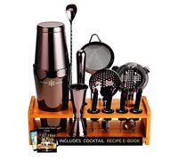 Set di shaker per cocktail, 18 pezzi, attrezzatura Mixology, set da cocktail allinone, shaker per bevande, filtri e strumenti essenziali da bar, set da bar per principianti e uso professionale,