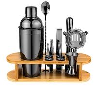 Set di Shaker per Cocktail Kit da Bartender con Supporto, Set di Miscelatori per Bevande in Acciaio Inox con Tutti Gli Accessori Essenziali, Set di Strumenti da Bar Professionali Kit da Bartender