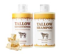 Set di shampoo e balsamo per miele di sego di manzo, pulire profondamente e idratare l'olio di controllo, rafforzare l'effetto crespo dei capelli, aggiungere lucentezza e morbidezza (AB)