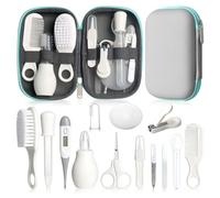 Set di sicurezza per bambini con spazzola per capelli, pettine, tagliaunghie, kit essenziale per neonati e ragazzi (grigio bianco)
