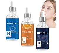 Set di sieri viso anti-età, correttore macchie scure, siero rigenerante al retinolo, essence alla vitamina C rinnovatrice, essence viso illuminante alla vitamina C per illuminare, idratare e (1SET)