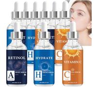 Set di sieri viso anti-età, correttore macchie scure, siero rigenerante al retinolo, essence alla vitamina C rinnovatrice, essence viso illuminante alla vitamina C per illuminare, idratare e (3SET)