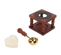 Set di sigilli, candela da tè a forma di cuore, forno speciale, cucchiaio, set di candele, sigillo per ceralacca, cucchiaio per fusione, strumento per fusione, per sciogliere i sigilli