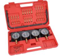 Set di Sincronizzatore Carburatori Vuoto Pressione Tester 4 Manometro 0-14 PSI