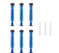 Set di Siringhe 6 pezzi da 10 ml, Siringhe di Plastica con Pistone e Tappo, Usa E Getta, Perfette per Hobby DIY Giardinaggio Alimentazione Animale e Dosaggio Preciso di Liquidi.