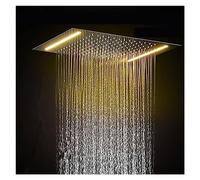 Set di sistemi doccia a pioggia a LED con doccetta massaggiante a getto, miscelatore termostatico Rubinetti for soffione a a soffitto for bagno(A shower head-1)