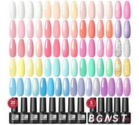 Set di smalti gel per unghie da 25 colori, include base coat, top coat, glitter, top coat opaco e sigillante, set di smalti gel dai colori candy arcobaleno per primavera/estate, smalti gel glitter dor