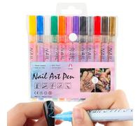 Set di smalti per donne, set di smalti gel | Penne da disegno per unghie acriliche impermeabili a 12 colori - Marcatori di bellezza a base d'acqua a base d'acqua da 0,5 mm per punteggiare