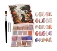 Set di smalti per unghie fissi, smalto in gel per unghie lucide e belle, ad asciugatura rapida, rosa, glitter blu, lunga tenuta, design per unghie per le donne