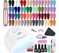 Set Di Smalti per Unghie in Gel Da 36 Pezzi Set Di Frese per Unghie a Luce UV pe