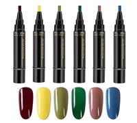 Set di smalti per unghie in gel, penne per smalto gel | Pennarelli per smalto gel a 6 colori ad asciugatura rapida | Senza smalto UVGel, penne artesa