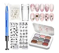 Set di smalti per unghie in gel solido Pat Painting, per manicure Art Pat Gradient con spugne e pinza in metallo, per la casa, adulti, ragazze e donne