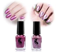 Set di smalti per unghie in metallo rosa a specchio, effetto metallizzato a specchio, lunga durata, asciugatura rapida, senza bisogno di raggi UV, non staccabili, kit per nail art natalizio (rosso