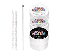 Set Di Smalto Gel Nero E Bianco Colla Artistica | Vernice Gel per Unghie Per Donne Principianti Per L'Uso In Casa, Salon E Studio Per La Manicure E La Cura Delle Unghie