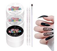 Set di Smalto per Unghie a Base di Gel | Colla per Pittura Artistica in Bianco e Nero,Kit Smalto Gel per Unghie - Per Donne Principianti Per L'Uso In Casa, Salon E Studio Per La Manicure E La Cura Del