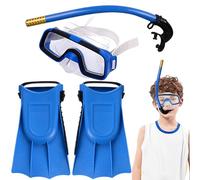 Set di snorkeli per bambini regolabile snorkeling non slip ergonomico per bambini a favore della pelle ad alta trasparenza set di snorkeling per comprende occhiali, pinne, tubo