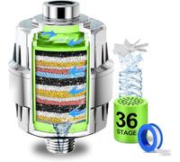 Set di soffione doccia filtrato ad alto rendimento, filtro avanzato a 36 fasi e filtro dell'acqua a 3 stadi per acqua dura, rimuove cloro, fluoro, vitamina C E A infusione (1 pezzo)