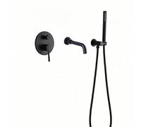 Set di soffione doccia nero girevole a 360° per vasca da bagno, miscelatore moderno con soffione a mano elegante aggiornamento per bagno durevole e facile da installare