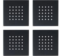 Set di soffioni Doccia ad Alta Pressione in Ottone, Composto da Quattro Pezzi: soffione Doccia Quadrato da Parete per Un'Esperienza Doccia Senza Pari, Nero.