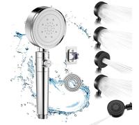 Set di soffioni portatile ad alta pressione - booster a sei marce con tubo e staffa - pulizia profonda e doccia per il bagno