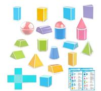 Set Di Solidi Geometrici - 20 Pezzi Di Forme Solide 3D Con Di Superficie Volumetrica, Geometrici Educativi | Sussidi Didattici Per La Matematica, Kit Per L'apprendimento Spaziale, Dimostr