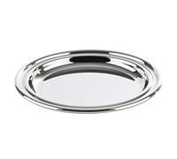 Set di sottobicchieri APS (6 pezzi) in acciaio inossidabile lucidato di alta qualità, Ø 10 cm, design pesante, bordo arrotolato, sottobicchieri in vetro lucido, rotondo