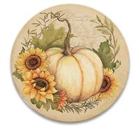Set di sottobicchieri bianchi con zucca e girasole, quattro sottobicchieri inclusi, decorazione autunnale del Ringraziamento