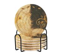 Set di sottobicchieri chic con gatti bianchi e neri, con supporto, confezione da 6 sottobicchieri per la casa Porta Vasos