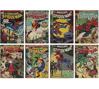 Set di sottobicchieri con licenza ufficiale Spiderman, 8 pezzi, decorazione e regalo, stile nostalgico supereroe Marvel, accessorio da scrivania e tavolino da caffè Paladone