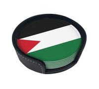 Set di sottobicchieri con stampa bandiera della Palestina, con supporto, per caffè, bar, tavolo, decorazione per la casa, protezione da tavolo