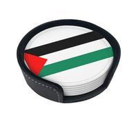 Set di sottobicchieri con stampa bandiera della Palestina con supporto per tazze da bar per tavolino da caffè decorazione per la casa protezione da tavolo