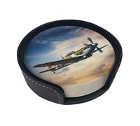 Set di sottobicchieri con stampa di aeroplani della seconda guerra mondiale, con supporto, tappetini per tazze da caffè, bar, tavolo, decorazione per la casa, protezione da tavolo