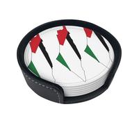 Set di sottobicchieri con stampa di mappa della Palestina, con supporto, tappetini per tazze da caffè, bar, tavolo, decorazione per la casa, protezione da tavolo