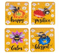 Set di sottobicchieri da 4 pezzi, 10 x 10 cm, attraenti decorazioni per la casa