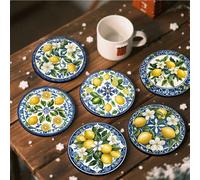 Set di sottobicchieri in legno a forma di limone mediterraneo antiscivolo, accessori per la decorazione della cucina di casa, forniture per il giardino esterno, adatti per vari raduni festivi e regali
