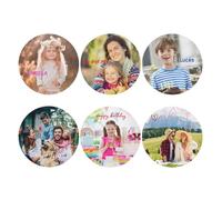 Set di sottobicchieri in pelle personalizzabili, sottobicchieri per bevande con immagine del logo con foto personalizzata, sottobicchiere per tavolino, cucina, ufficio, bar (6pc, forma circolare)