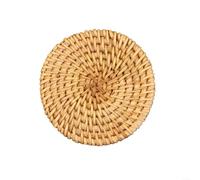 Set di sottobicchieri in rattan naturale, cuscinetti termoisolanti per pentole e piatti caldi, tovagliette in paglia per cucina, decorazione da tavolo da pranzo, tappetini facili da pulire, gialli, 20