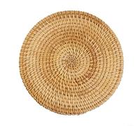 Set di sottobicchieri in rattan naturale, cuscinetti termoisolanti per pentole e piatti caldi, tovagliette in paglia per cucina, decorazione da tavolo da pranzo, tappetini facili da pulire, gialli, 20