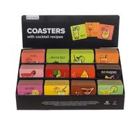 Set di sottobicchieri in sughero, circa 9,5 x 9,5 cm, a scelta numero di pezzi, diversi disegni da cocktail (colorati - abbiamo messo insieme 6 pezzi)