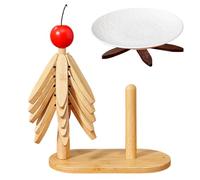Set di sottobicchieri naturali - Sottobicchieri in legno - con supporto e tessuto pieghevole - per piatti, tazze, teiere, stoviglie, tavolo da pranzo