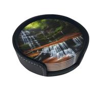 Set di sottobicchieri rotondi con stampa a cascata, confezione da 6, proteggono i tavoli, adatti per tavolini da caffè o come regalo