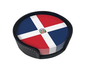 Set di sottobicchieri stampati Repubblica Dominicana, con supporti, 6 pezzi. Adatto per tavoli da pranzo, decorazione della cucina e tavolini da caffè.