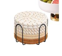Set di sottobicchieri, tappetino assorbente con supporto, in corda di cotone da 10 cm, per casa, sala da pranzo, soggiorno, scrivania, caffè e bevande