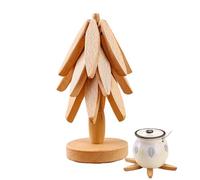 Set Di Sottopentola In Legno Per Piatti Caldi, Sottobicchieri a Forma Di Albero, Tovagliette Per La Decorazione Della Tavola Di Natale