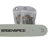 Set di spada da 45 cm, con 2 catene a mezzo scalpello, 3/8", 68TG, 1,5 mm, adatto per Husqvarna 372